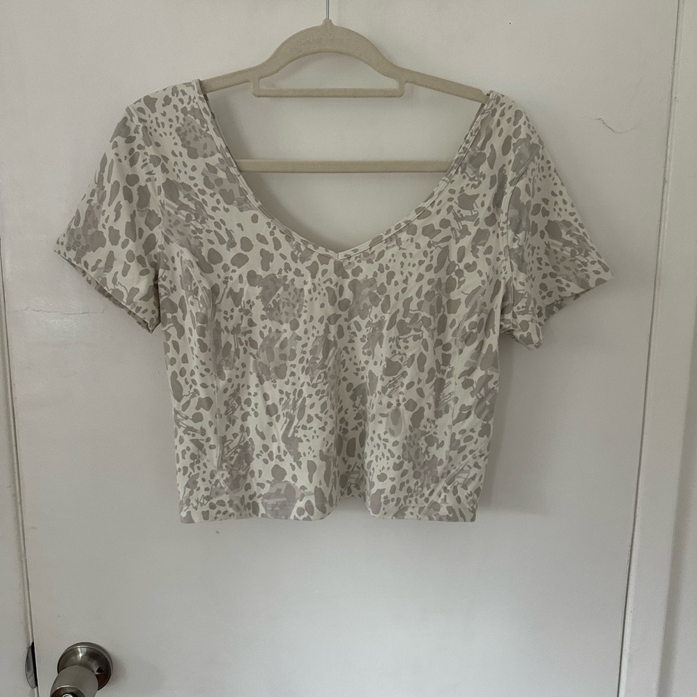 COPY - Lululemon Gray Leopard Print Women's cropped workout top